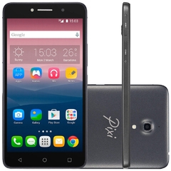 Smartphone alcatel Pixi4 8050E, Preto com Tela 6"HD, Memória 8GB, Câmera 13MP, Selfie 8MP com flash, Quad Core 1.3Ghz, Android 5.1, Dual Chip e 3G