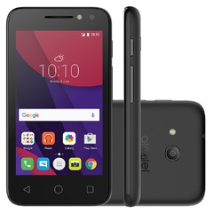 Smartphone Alcatel Pixi 4 4034E, Quad Core, Android 6.0, Tela 4´, 8GB, 8MP, 3G, Dual Chip, Desbloqueado Preto