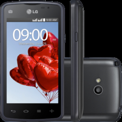 Smartphone LG L50 Dual TV Preto com Tela de 4", Dual Chip, TV Digital, Android 4.4, Câm.5MP, Processador Dual Core 1.3GHz
