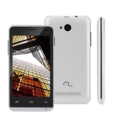 Smartphone Multilaser MS40 Branco com Tela 4.0", Dual Chip, Android 4.4, Câmera 5MP, Wi-Fi, 3G