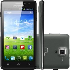 Smartphone Multilaser MS5 P3310 Preto com Tela IPS 4,5", Dual Chip, Android 4.2, Câmera 8MP, Wi-Fi, 3G, Bluetooth e Processador Quad Core de 1.3 GHz