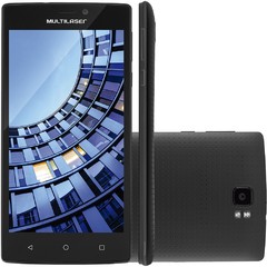 Smartphone Multilaser MS60 Colors Dual P9005 Preto - Android 5.1, Memória Interna 16GB, Câmera 13MP + 2 Capas e 1 MicroSD 16GB