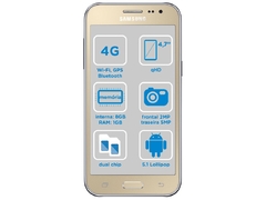 Smartphone Samsung Galaxy J2 TV Duos 8GB Dourado - Dual Chip 4G Câm 5MP Tela 4.7" qHD Proc. Quad Core - comprar online
