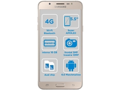 Smartphone Samsung Galaxy J7 Metal 16GB Dourado - Dual Chip 4G Câm 13MP + Selfie 5MP Flash Tela 5,5" - comprar online