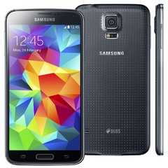 Smartphone Samsung Galaxy S5 Duos SM-G900fd preto com Dual Chip,Tela 5.1", Android 4.4, 4G, Câmera