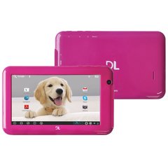 Tablet DL HD7 Plus com Tela 7", 4GB, Processador Cortex, Câmera 2MP, Suporte a Modem 3G, Wi-Fi, Capa Protetora e Android 4.0 - rosa