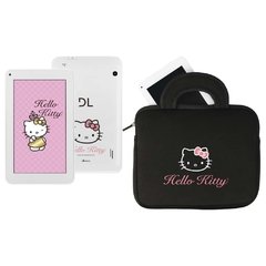 Tablet DL Hello Kitty Branco com Tela 7", 4GB, Wi-Fi, 2 Câmeras Integradas, Suporte à Modem 3G, Android 4.4, Processador Dual Core e Bolsa Protetora - Infotecline