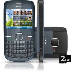 CELULAR Nokia C3-00 PRETO Câmera 2mp Rádio Fm Mp3 Bluetooth Usb