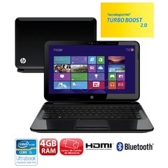 Ultrabook HP Pavilion 14-B080 3ª Ger Intel® Core(TM) i5 3317U, 4 Gb, HD 500 Gb, SSD 32Gb, LED 14" W8