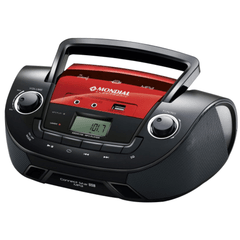 Rádio Portátil Mondial NBX11 com Entrada USB, Entrada Auxiliar e Rádio FM - Preto/Vermelho