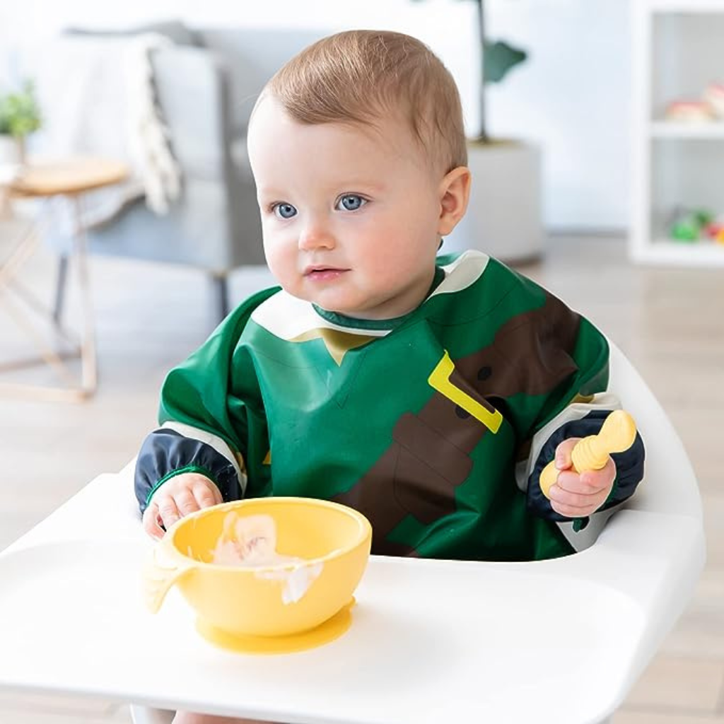 Bumkins - Babero con mangas para bebé, babero para niños pequeños, tela  impermeable, se adapta a edades de 6 a 24 meses