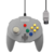 Retro-Bit Tribute 64 Wired N64 Controller for Nintendo 64 - Original Port - Classic Grey