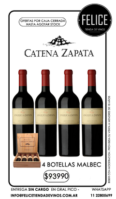 ANGELICA ZAPATA ALTA MALBEC 2018 CAJA DE MEDERA