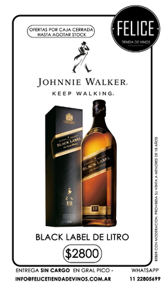 JOHHNIE WALKER BLACK DE LITRO