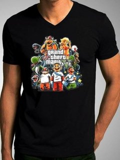 Playera Mario Bross + Grand Thefth Auto Con Todos Los Person