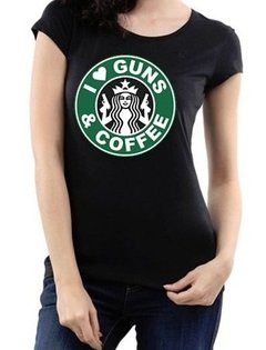 Playera Yo Amo Starbucks Cafe Y Las Armas Pistola Logo en internet