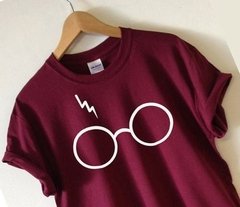 Playera Especial - Lentes Harry Potter Rayo Logo Vino
