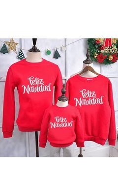 Sudadera Navideña Merry Christmas Roja Feliz Navidad