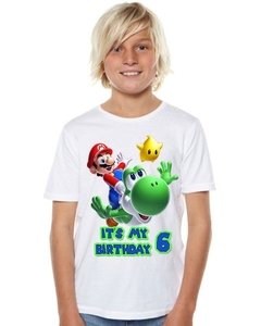 Playera Para Niño Mario Bross Nintendo Personalizada Yoshi
