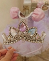 Tiara coroa modelo Keisha com Cristais lilás e prata REF. lm0399