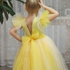 Dress amarelo POÁ Vintage com mangas de tule Sob-Medida 1 à 12 anos ref. lm0599