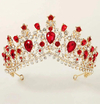Tiara coroa coleção Leonor de Lencastre com Cristais vermelho REF. lm0611