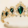 Tiara coroa coleção Leonor de Lencastre com Cristais verdes REF. lm0613