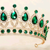Tiara coroa coleção Leonor de Lencastre com Cristais verdes REF. lm0614