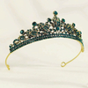 Tiara coroa dourada com cristais verde da coleção Leonor de Lencastre REF. lm0666