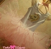 Figurino branco com rosa ,bordado Unicórnio e manga japonesa bordada com pérolas ref. lm0413