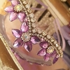 Tiara coroa modelo Anastácia com cristais lilás REF. lm0243