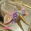 Tiara unicórnio com flores lilás, verde e rosa ref. lm0411