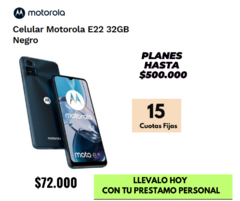 Celular Motorola E22 32GB Negro Oferta Electrolibertad