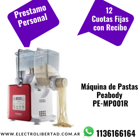 Máquina de Pastas Peabody PE-MP001R Electrolibertad
