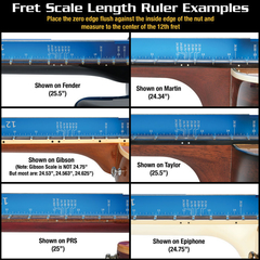 MUSICNOMAD Regla 3 en 1 métrica/SAE y regla de longitud de escala para guitarras acústicas y eléctricas - MN820 en internet
