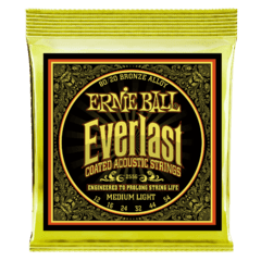 Ernie Ball 12-54 Everlast medium light coated 80/20 bronze acoustic guitar strings - 2556