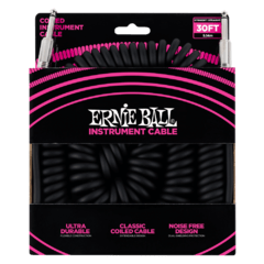 ERNIE BALL CABLE DE INSTRUMENTO RECTO / RECTO EN ESPIRAL DE 9M - NEGRO - 6044