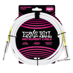 ERNIE BALL CABLE DE INSTRUMENTO RECTO / ANGULAR DE 3M- BLANCO - 6049