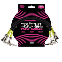 ERNIE BALL PACK DE 3 CABLES DE ÁNGULO / ÁNGULO DE 30CM - NEGRO - 6075