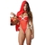 Especial Fantasia Chapeuzinho Vermelho Cetim Lingerie Sexy Conjunto - comprar online