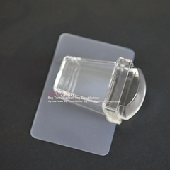 2Pcs/set Clear Jelly Silicone Nail Art Stamper Transparent
