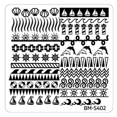 Bundle Monster Nail Art Stamping Plates- BM-S402