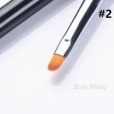 Round Flat Brush Pen Crystal Handled Nail Art Manicure Tool Nail Brush 31506 en internet