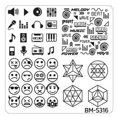 Bundle Monster Nail Art Stamping Plates- BM-S316