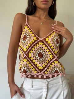 Top Megan Crochet Colored Importado (H2544M) en internet