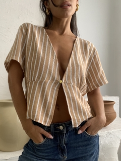 Blusa Maggie Lino Rayado (Cm1526)