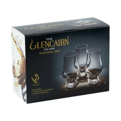 Set 3 Copas Glencairn + Base De Madera Laqueada - Todo Whisky