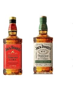Whisky Selección Pack Jack Daniels Rye + Jack Daniels Fire Origen Usa.