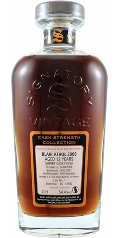 Blair Athol 2008 12 Años Signatory Cask Strength. - comprar online