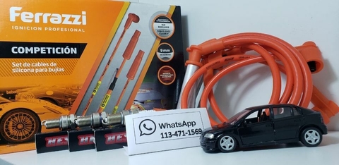 Kit Cables de bujia Ferrazzi Naranja 9mm con bujias Hescher Chevrolet Astra